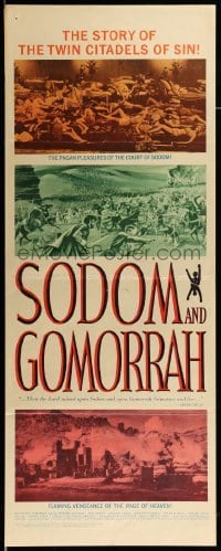 4c805 SODOM & GOMORRAH insert '63 Robert Aldrich, Pier Angeli, wild art of sinful cities!