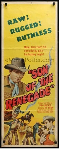 4c813 SON OF THE RENEGADE insert '53 none dared face his smoldering guns or his blazing anger!