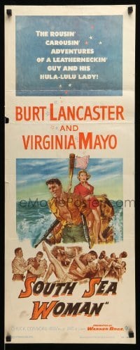 4c817 SOUTH SEA WOMAN insert '53 leatherneckin' Burt Lancaster & sexy Virginia Mayo!
