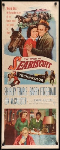 4c832 STORY OF SEABISCUIT insert '49 Shirley Temple, Barry Fitzgerald, cool horse racing images!