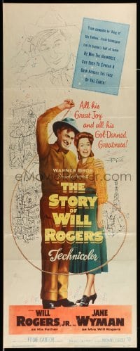 4c833 STORY OF WILL ROGERS insert '52 Will Rogers Jr. as his father, Jane Wyman, cool art!