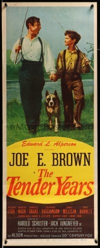 4c858 TENDER YEARS insert '48 minister Joe E. Brown hand-in-hand with son & w/Boxer fighting dog!