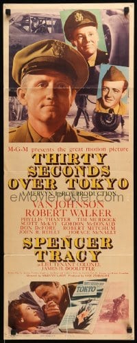 4c871 THIRTY SECONDS OVER TOKYO insert '44 art of pilot Spencer Tracy, Robert Walker & Thaxter!