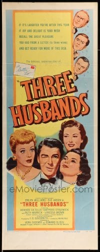 4c872 THREE HUSBANDS insert '50 a friend came along and ruined three happy marriages!