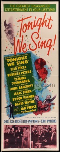 4c879 TONIGHT WE SING insert '53 Ezio Pinza, Roberta Peters, a great treasure of entertainment!