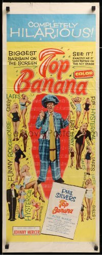 4c880 TOP BANANA insert '54 wacky Phil Silvers & super sexy Judy Lynn + showgirls!