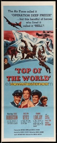 4c882 TOP OF THE WORLD insert '55 Robertson & Evelyn Keyes trapped on a crumbling island of ice!