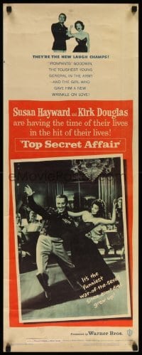 4c883 TOP SECRET AFFAIR insert '57 Susan Hayward tames toughest General Kirk Douglas!