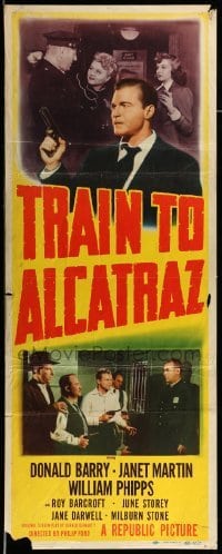 4c890 TRAIN TO ALCATRAZ insert '48 Don Red Barry, Janet Martin, Roy Barcroft, most famous prison!