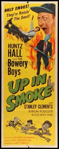4c913 UP IN SMOKE insert '57 Huntz Hall & the Bowery Boys are raisin' the Devil, who is pictured!