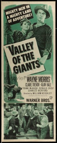 4c917 VALLEY OF THE GIANTS insert R48 cool images of logger Wayne Morris & pretty Claire Trevor!