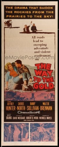 4c932 WAY TO THE GOLD insert '57 images of Jeffrey Hunter & carrying wounded Sheree North!