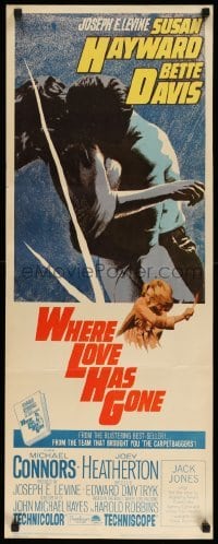 4c942 WHERE LOVE HAS GONE insert '64 Susan Hayward, Bette Davis, trashy Harold Robbins!