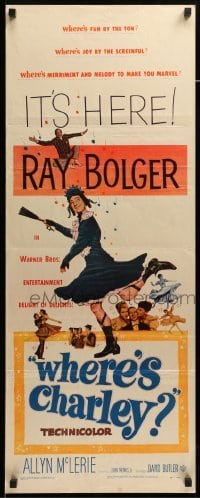 4c945 WHERE'S CHARLEY insert '52 great artwork of wacky cross-dressing Ray Bolger!