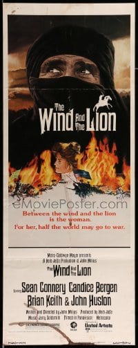 4c954 WIND & THE LION insert '75 art of Sean Connery & Candice Bergen, directed by John Milius!