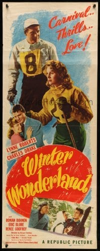 4c955 WINTER WONDERLAND insert '46 Lynne Roberts, Charles Drake, skiing!