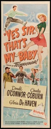 4c973 YES SIR THAT'S MY BABY insert '49 Donald O'Connor, Charles Coburn, college football!