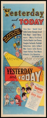 4c974 YESTERDAY & TODAY insert '53 classic old-time silent stars including Chaplin & Clara Bow!
