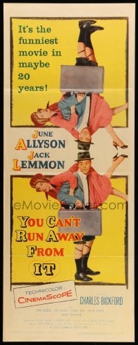 4c976 YOU CAN'T RUN AWAY FROM IT insert '56 Jack Lemmon & Allyson, It Happened One Night remake!