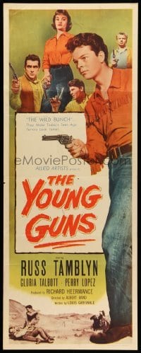 4c984 YOUNG GUNS insert '56 Russ Tamblyn, Gloria Talbott, tougher than most wanted badmen!