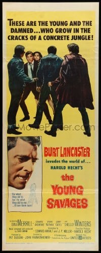 4c989 YOUNG SAVAGES insert '61 Burt Lancaster, Dina Merrill, directed by John Frankenheimer