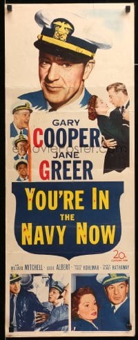 4c992 YOU'RE IN THE NAVY NOW insert '51 officer Gary Cooper blows his top, different image!