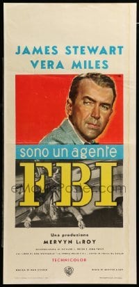 4c068 FBI STORY Italian locandina '59 great art of detective Jimmy Stewart by Averardo Ciriello!