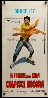 4c070 FISTS OF FURY Italian locandina '73 great Bruce Lee action kung fu art!