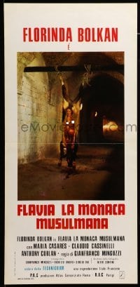 4c072 FLAVIA Italian locandina '75 Mingozzi's Flavia, la monaca musulmana, red title design!