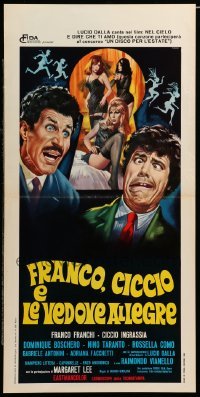 4c076 FRANCO, CICCIO & THE CHEERFUL WIDOWS Italian locandina '68 Franco, Ciccio le Vedove Allegre!
