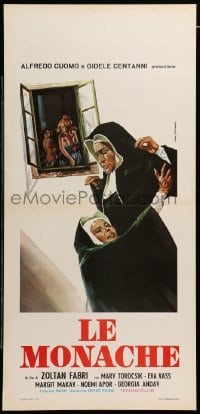 4c091 HANGYABOLY Italian locandina '73 Zoltan Fabri, cool Ferrari art of converging nuns!