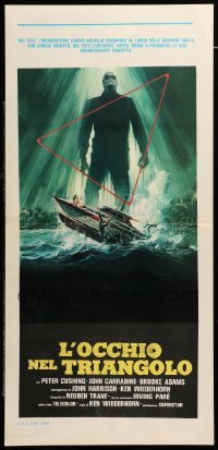 4c208 SHOCK WAVES Italian locandina '77 Peter Cushing, different art of wacky ocean zombies!
