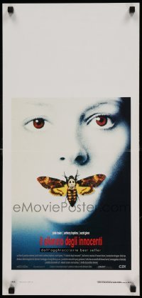 4c211 SILENCE OF THE LAMBS Italian locandina '90 great image of Jodie Foster with moth over mouth!