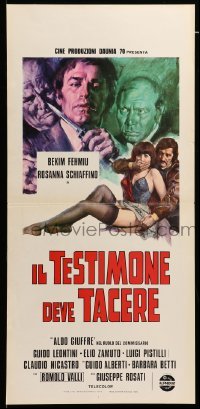 4c212 SILENCE THE WITNESS Italian locandina '74 Il Testimone deve Tacere, Rosati, great crime art!