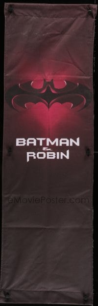 4d057 BATMAN & ROBIN 15x48 cloth banner '97 Joel Schumacher, DC Comics!