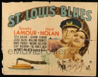 4d021 ST. LOUIS BLUES style B 1/2sh '39 great close up image of sexy Dorothy Lamour & Lloyd Nolan!