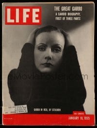 4d759 LIFE MAGAZINE magazine January 10, 1955 portrait of Greta Garbo in 1928 by Steichen!