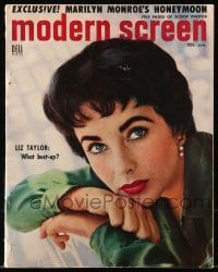 4d764 MODERN SCREEN magazine April 1954 cover portrait of Elizabeth Taylor by John Engstead!