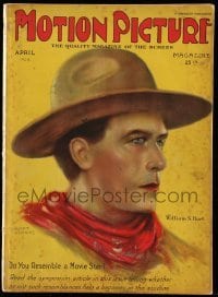 4d774 MOTION PICTURE magazine April 1924 art of William S. Hart by Alberto Vargas!