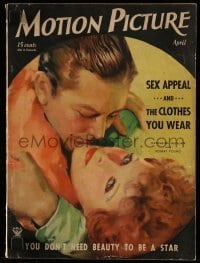4d775 MOTION PICTURE magazine April 1934 art of Katharine Hepburn & Robert Young by Dan Osher!