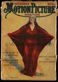 4d780 MOTION PICTURE magazine December 1916 cover art of Cleo Madison by Leo Sielke Jr.!