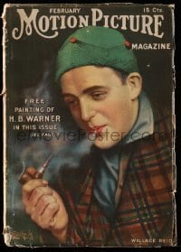 4d783 MOTION PICTURE magazine February 1917 cover art of Wallace Reid by Leo Sielke Jr.!