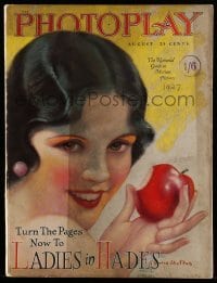 4d809 PHOTOPLAY magazine August 1927 great cover art of Olive Borden by Charles Sheldon!