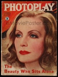 4d814 PHOTOPLAY magazine December 1934 great cover art of Greta Garbo by Earl Christy!