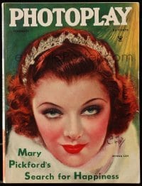 4d815 PHOTOPLAY magazine February 1935 wonderful art of Myrna Loy by Earl Christy!