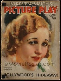 4d841 PICTURE PLAY magazine June 1931 great cover art of Helen Twelvetrees by Modest Stein!