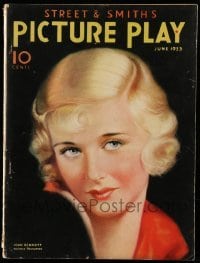 4d842 PICTURE PLAY magazine June 1933 great cover art of Joan Bennett by Reginald Todhunter!