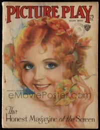 4d848 PICTURE PLAY magazine November 1929 great colorful cover art of pretty Nancy Carroll!