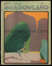 4d866 SHADOWLAND magazine February 1921 great cover art of dancer by rocks!