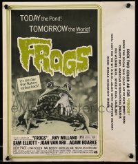 4d327 FROGS trade ad '72 art of man-eating amphibian with human hand hanging from mouth!